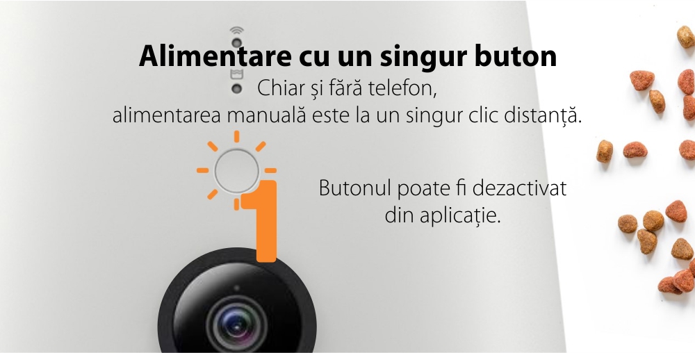 Dispenser smart pentru hrana animalelor de companie Petoneer Nutri Vision, 3.7 L, Camera, Control Vocal