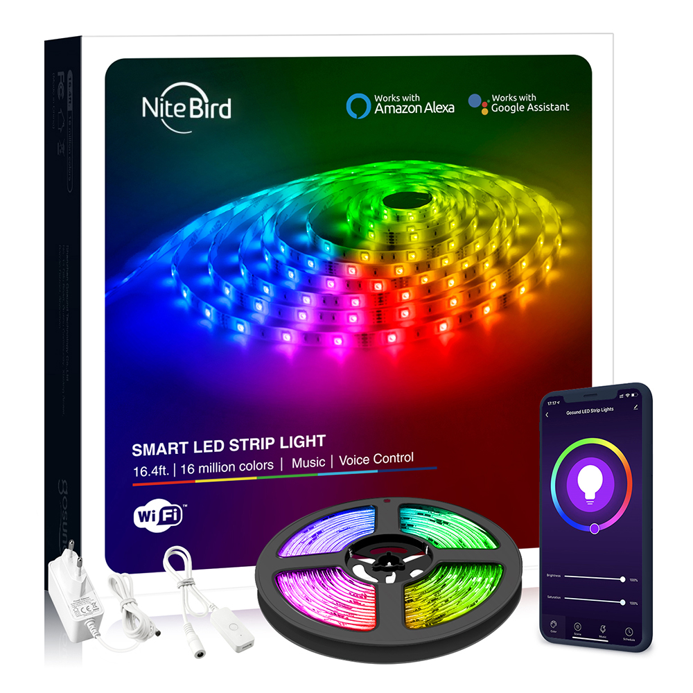 Kit Banda LED Smart NiteBird SL2, Wi-Fi, 5 Metri, Control prin aplicatie, Control vocal