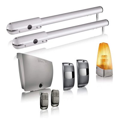Kit automatizare poarta batanta Somfy SGS Essential, Include lampa de semnalizare, motor, fotocelule si telecomenzi – resigilat