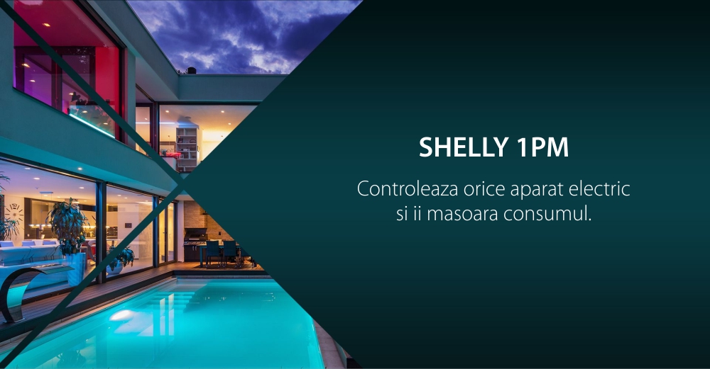 Releu inteligent pentru automatizari Shelly 1PM, Wi-Fi, 16 A, Control aplicatie, Compatibil cu Amazon Alexa & Google