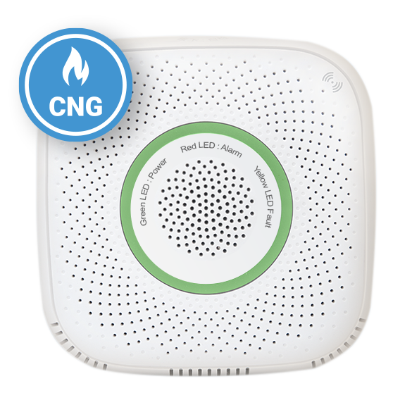 Senzor detector de gaz natural comprimat Shelly Gas CNG, Wireless, Alarma 70 dB, Notificari aplicatie alarma