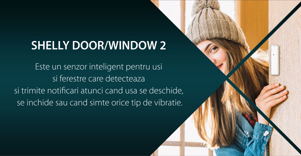 Senzor pentru usa / fereastra Shelly Door Window 2, Conectare Wi-Fi, Senzor lumina