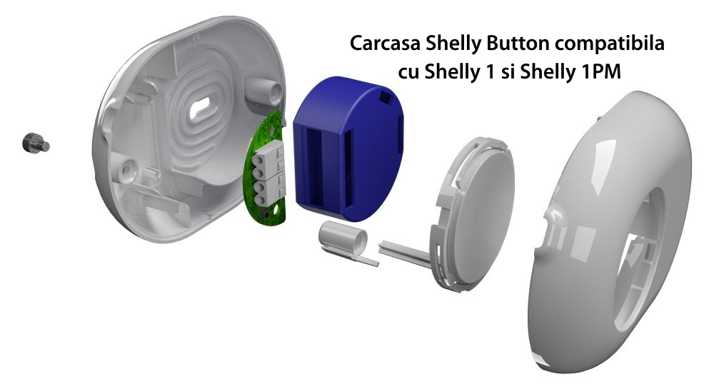 Carcasa Shelly Button, Compatibilitate cu Shelly 1 &1PM, Control aplicatie