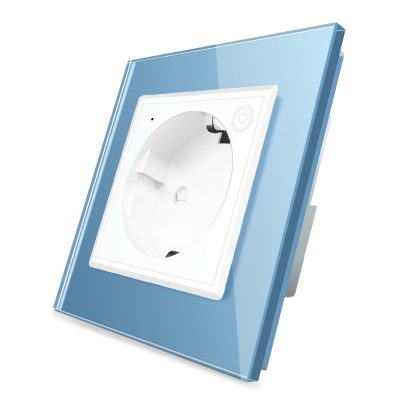 Priza inteligenta pentru perete Livolo ZigBee,16A, Wi-Fi, Compatibil cu Alexa si Google Home culoare albastra