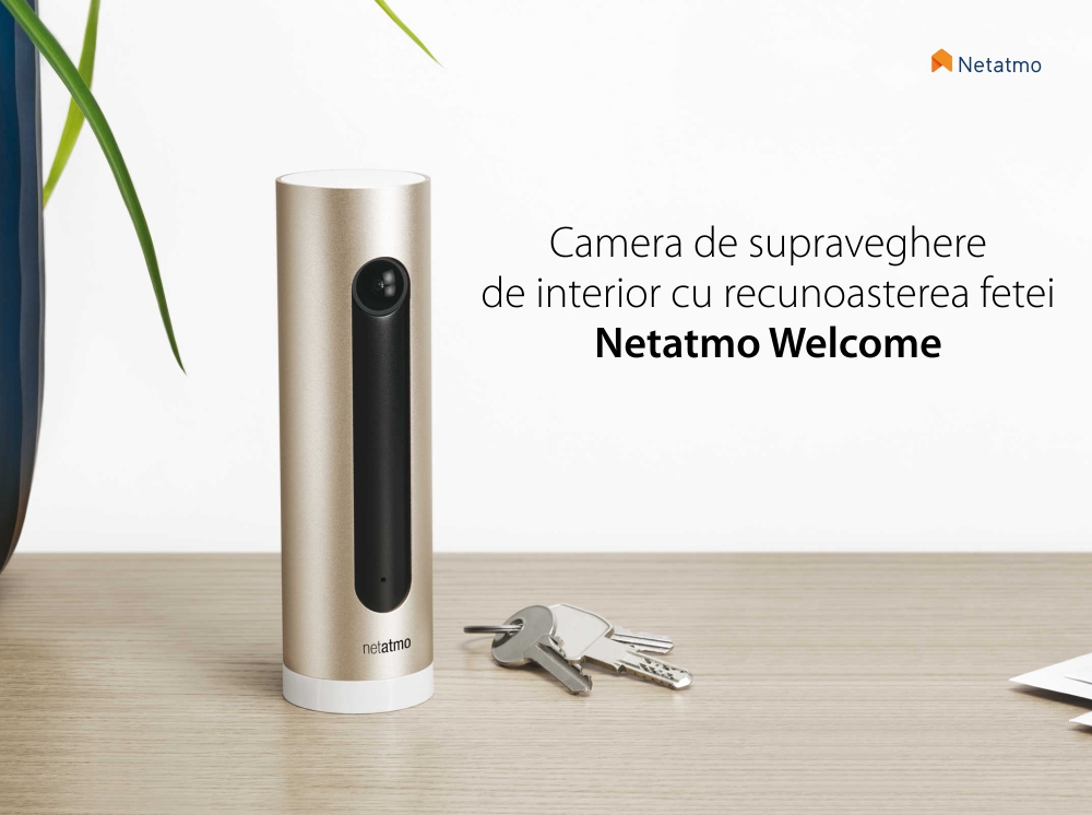Camera de supraveghere Netatmo Welcome, Recunoastere faciala, Wi-Fi, 4 MP, Rezolutie 1080P, Acces aplicatie