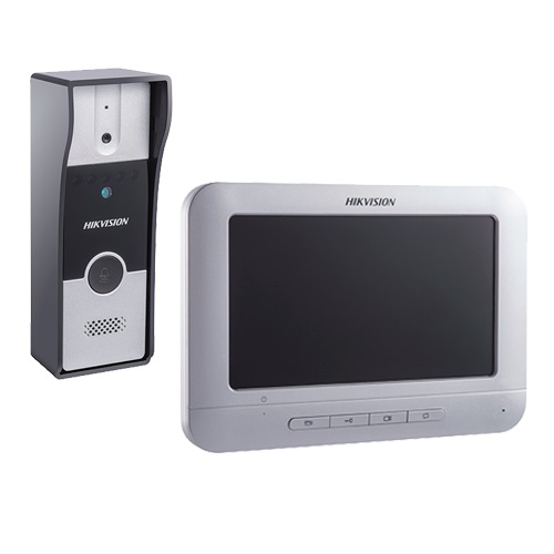 Kit interfon analogic HikVision cu Monitor video 7 inch + Post exterior, Conexiune 4 fire, Rezolutie 720p case-smart.ro