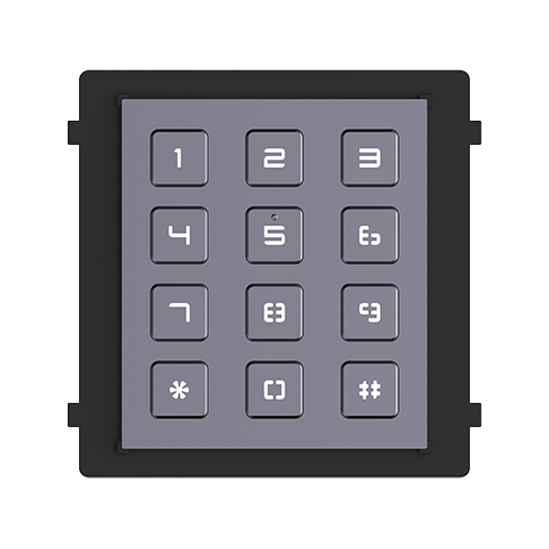 Modul tastatura HikVision DS-KD-KP, Pentru interfon modular, 12 Taste iluminate, Embedded Linux case-smart
