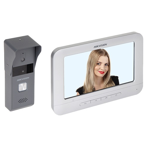 Kit videointerfon analogic HikVision DS-KIS203 cu Monitor video si Post exterior, Ecran 7 inch TFT Color case-smart.ro imagine noua idaho.ro