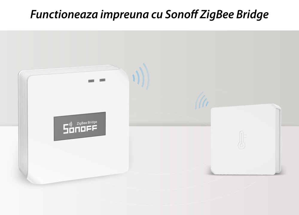 Senzor de temperatura si umiditate Sonoff SNZB-02, Notificari aplicatie, Protocol ZigBee, Functie de partajare