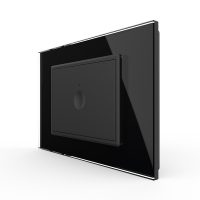 Intrerupator simplu cu touch Livolo cu rama din sticla, standard Italian – Serie noua culoare neagra