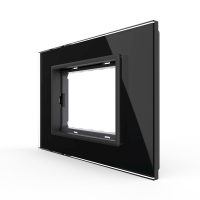 Rama din sticla Livolo standard Italian 3 module – Serie noua culoare neagra