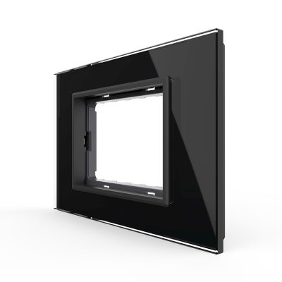 Rama din sticla Livolo standard Italian 3 module – Serie noua culoare neagra