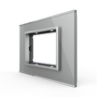 Rama din sticla Livolo standard Italian 3 module – Serie noua culoare gri
