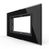Rama din sticla Livolo standard Italian 4 module – Serie noua culoare neagra