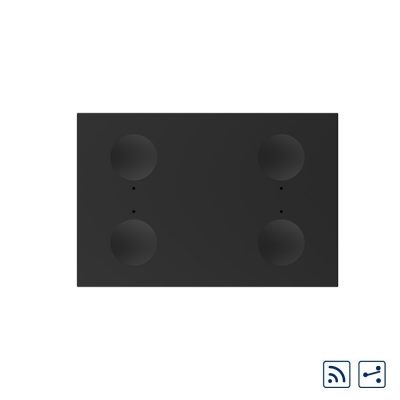 Modul intrerupator cvadruplu cap scara / cap cruce wireless cu touch Livolo standard Italian, Serie noua culoare neagra