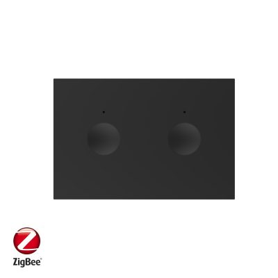 Modul intrerupator dublu cu touch Livolo, protocol ZigBee, standard Italian – Serie noua culoare neagra