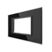 Rama din sticla Livolo 4 module – Serie noua culoare neagra