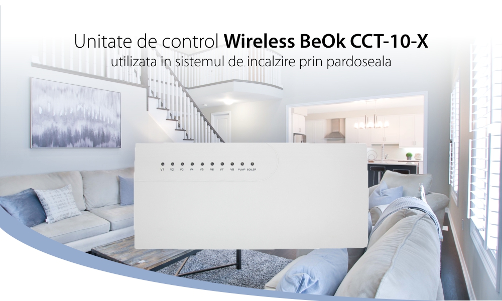 Unitate de control Wireless pentru sistemul de incalzire in pardoseala BeOk CCT-10-X