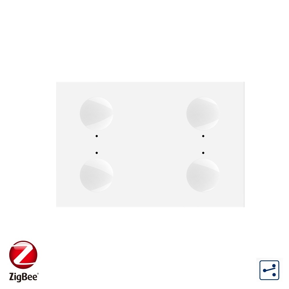 Modul intrerupator cvadruplu cap scara / cap cruce cu touch Livolo, protocol ZigBee, standard Italian, Serie noua cap imagine noua