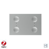 Modul intrerupator cvadruplu cap scara / cap cruce cu touch Livolo, protocol ZigBee, standard Italian, Serie noua culoare gri