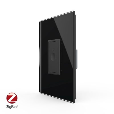 Intrerupator Simplu cu Touch Livolo cu Rama Din Sticla 1M, Zigbee – Serie Noua culoare neagra