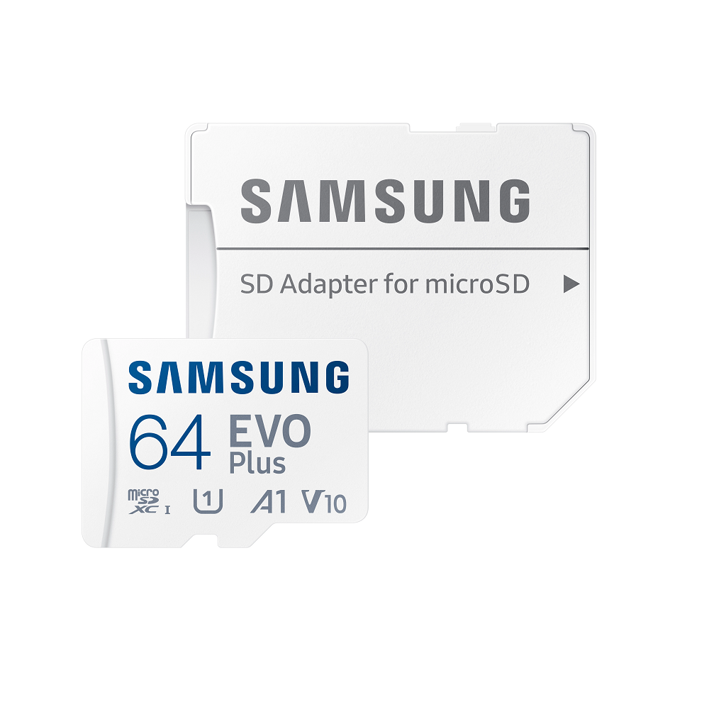 Card de memorie MicroSD Samsung Evo Plus cu Adaptor SD, Memorie 64 GB, Interfata UHS-I case-smart.ro