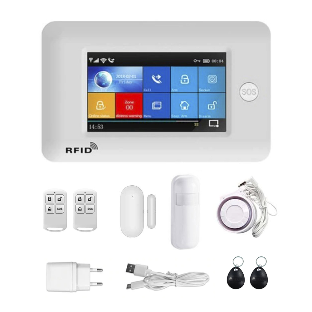 Kit sistem de securitate cu alarma PGST PG-106, Conexiune Wi-Fi & GSM, Control vocal, Display 4.3 inch 4.3 imagine noua idaho.ro