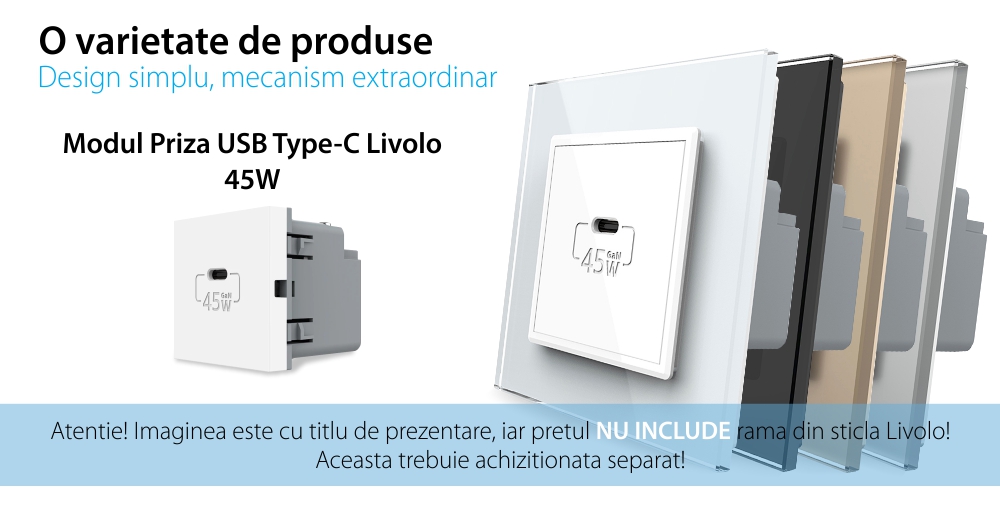 Modul Priza USB Tip C Livolo – Serie Noua