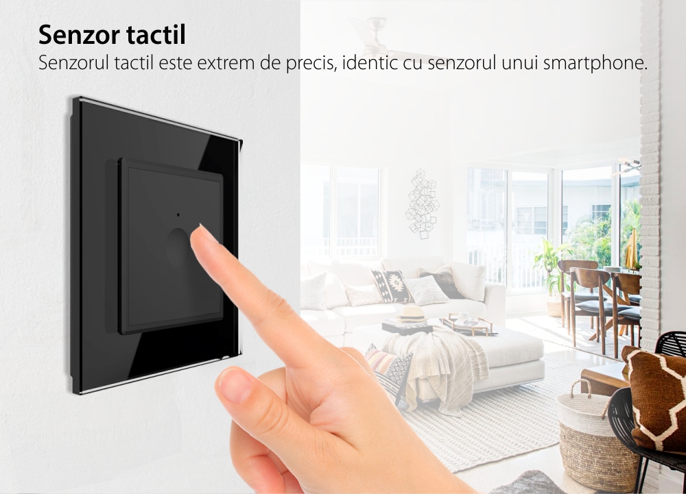 Intrerupator Simplu Wi-Fi cu Touch LIVOLO cu Rama din Sticla – Serie Noua