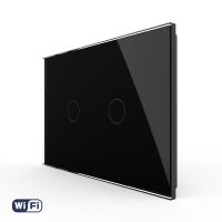 Intrerupator Dublu Wi-Fi cu Touch LIVOLO, standard Italian – Serie Noua culoare neagra