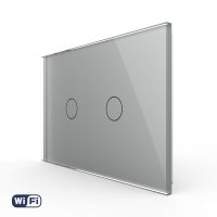 Intrerupator Dublu Wi-Fi cu Touch LIVOLO, standard Italian – Serie Noua culoare gri