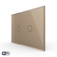 Intrerupator Dublu Wi-Fi cu Touch LIVOLO, standard Italian – Serie Noua culoare aurie