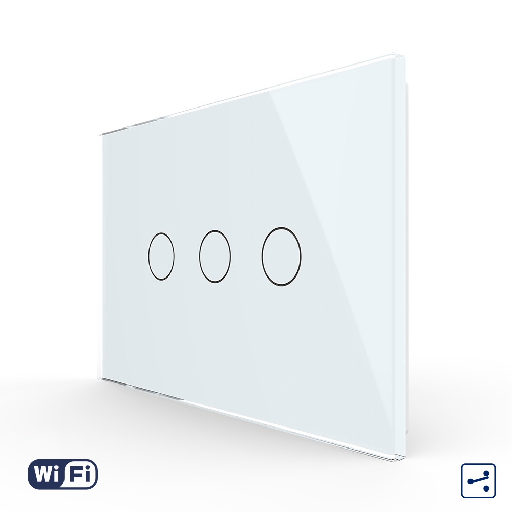 Intrerupator Triplu Cap Scara / Cruce Wi-Fi cu Touch LIVOLO, standard italian – Serie Noua (Wi-Fi) imagine noua