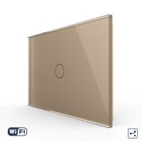 Intrerupator Simplu Cap Scara / Cruce Wi-Fi cu Touch LIVOLO, standard italian – Serie Noua culoare aurie