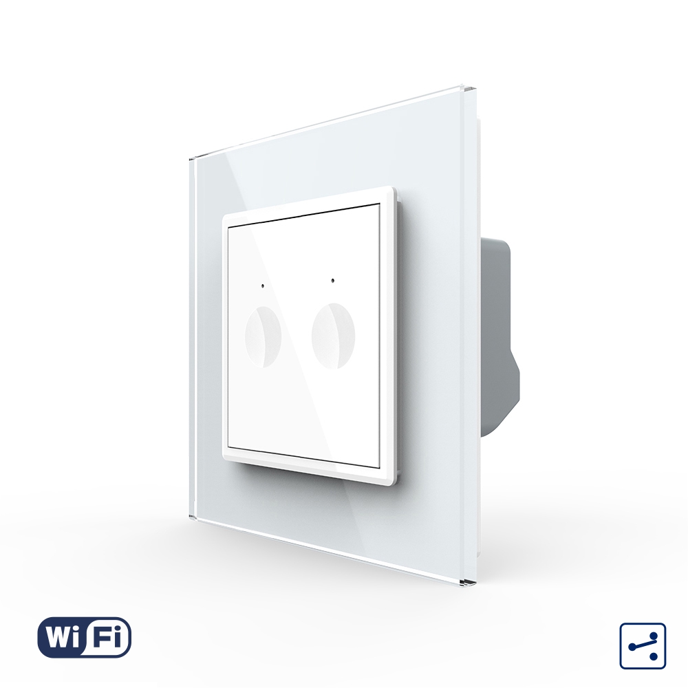 Intrerupator Dublu Cap Scara / Cruce Wi-Fi cu Touch LIVOLO – Serie Noua, Alb (Wi-Fi) imagine noua