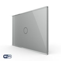 Intrerupator Simplu Wi-Fi cu Touch LIVOLO din Sticla, standard Italian – Serie Noua culoare gri