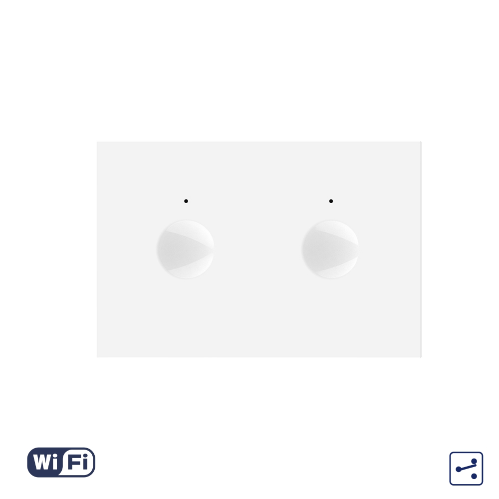Modul Intrerupator Dublu Cap Scara / Cruce Wi-Fi cu Touch LIVOLO, standard italian – Serie Noua, Alb alb imagine Black Friday 2021