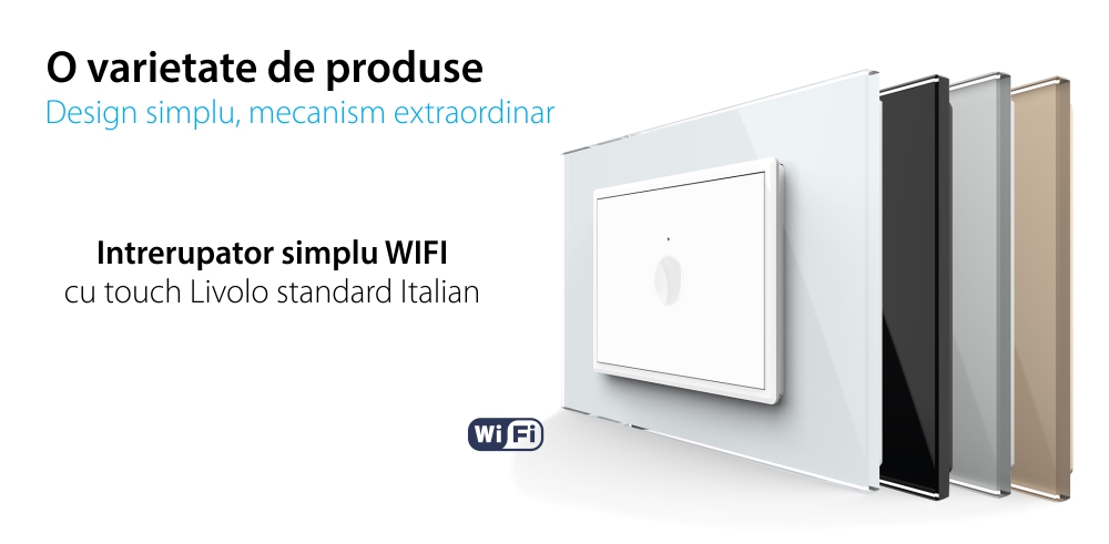 Intrerupator Simplu WIFI cu Touch LIVOLO, standard italian – Serie Noua, Alb