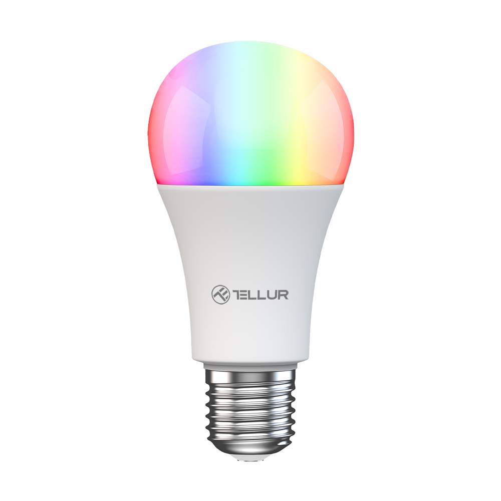 Bec LED RGB inteligent Tellur, Wi-Fi, Dimabil, E27, 9W, 820 lm 820