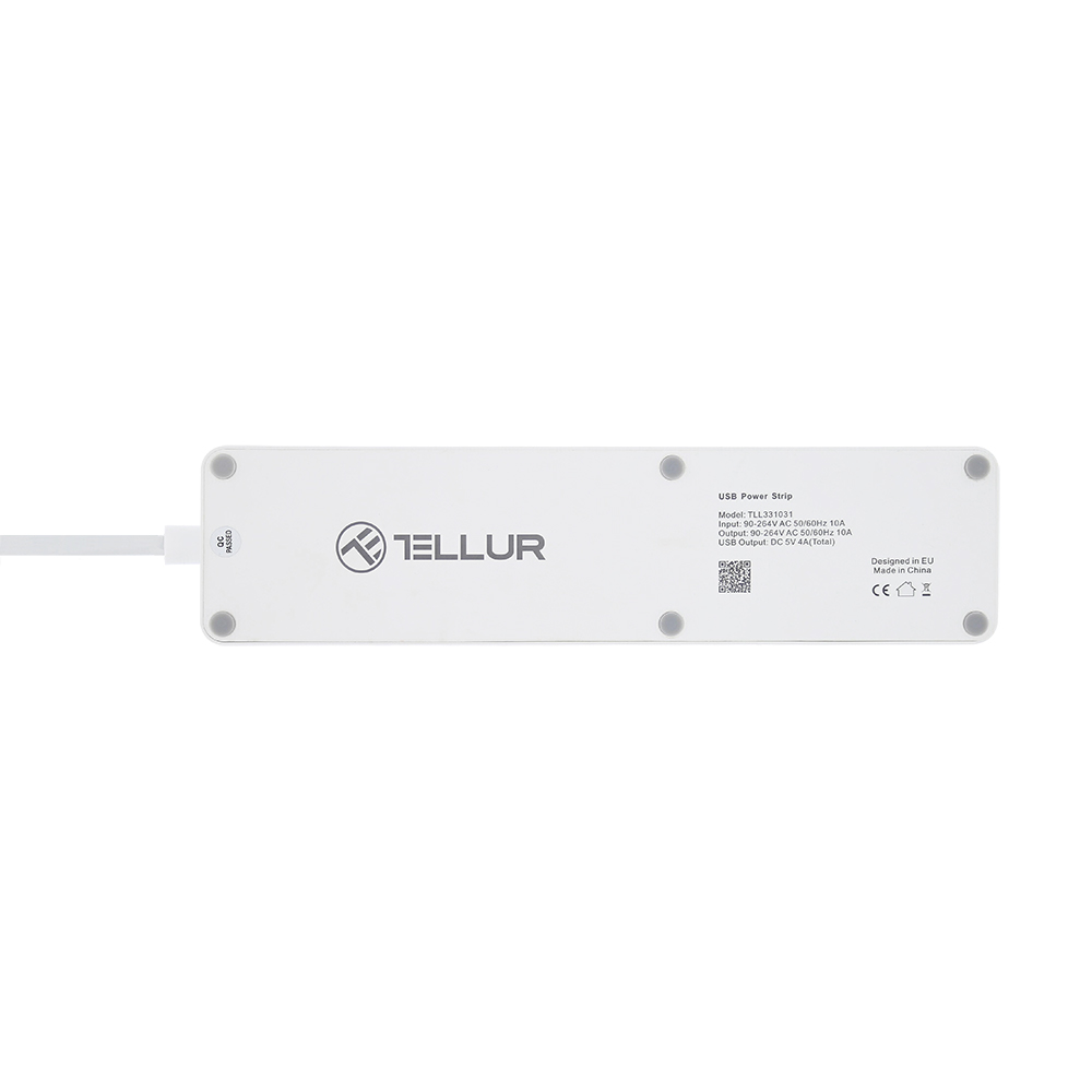 Prelungitor inteligent Tellur Wireless, 3 Prize, 4 x USB, 2200W, Cablu 1.8m