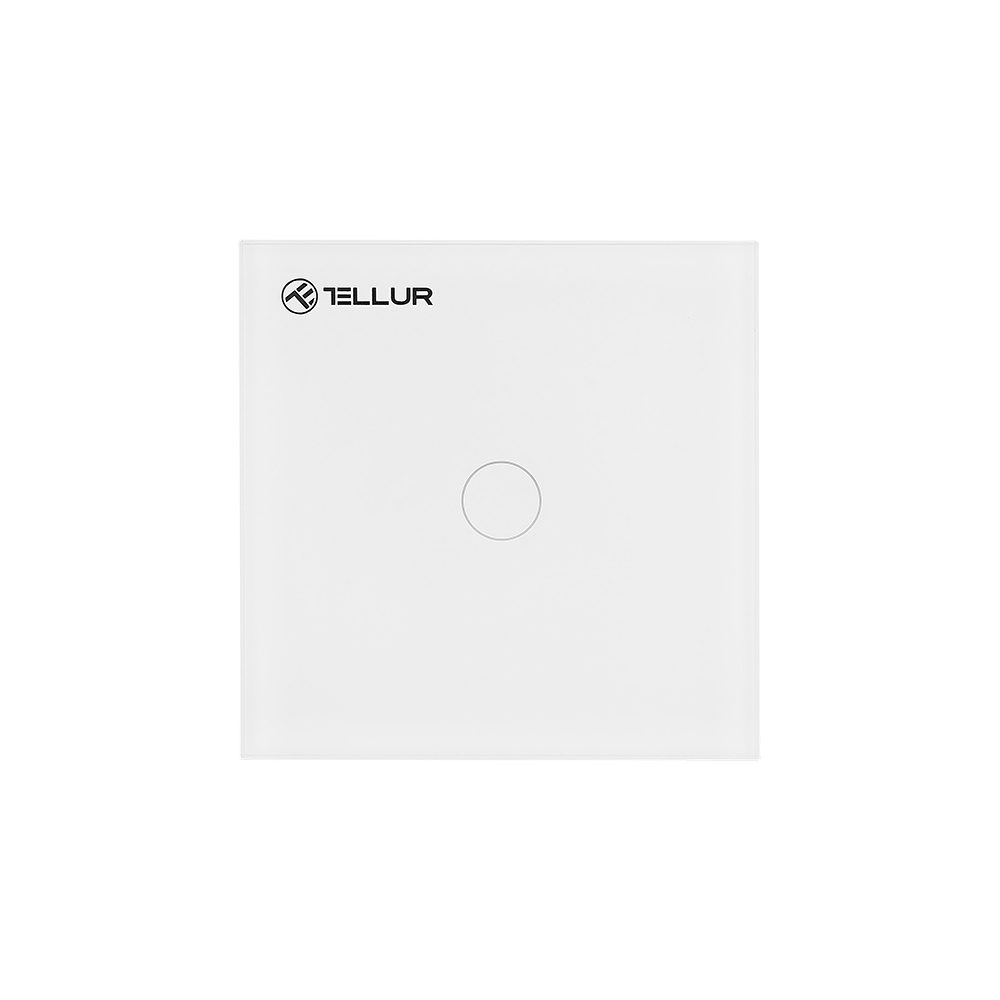 Intrerupator Simplu Wi-Fi cu Touch din Sticla Tellur case-smart.ro