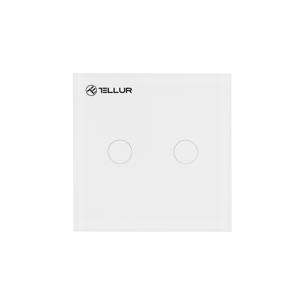 Intrerupator Dublu Wi-Fi cu Touch din Sticla Tellur case-smart.ro imagine 2022