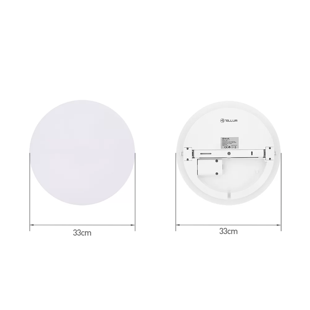 Plafoniera inteligenta LED Tellur, Wi-Fi, 24 W, Rotund, Lumina ajustabila