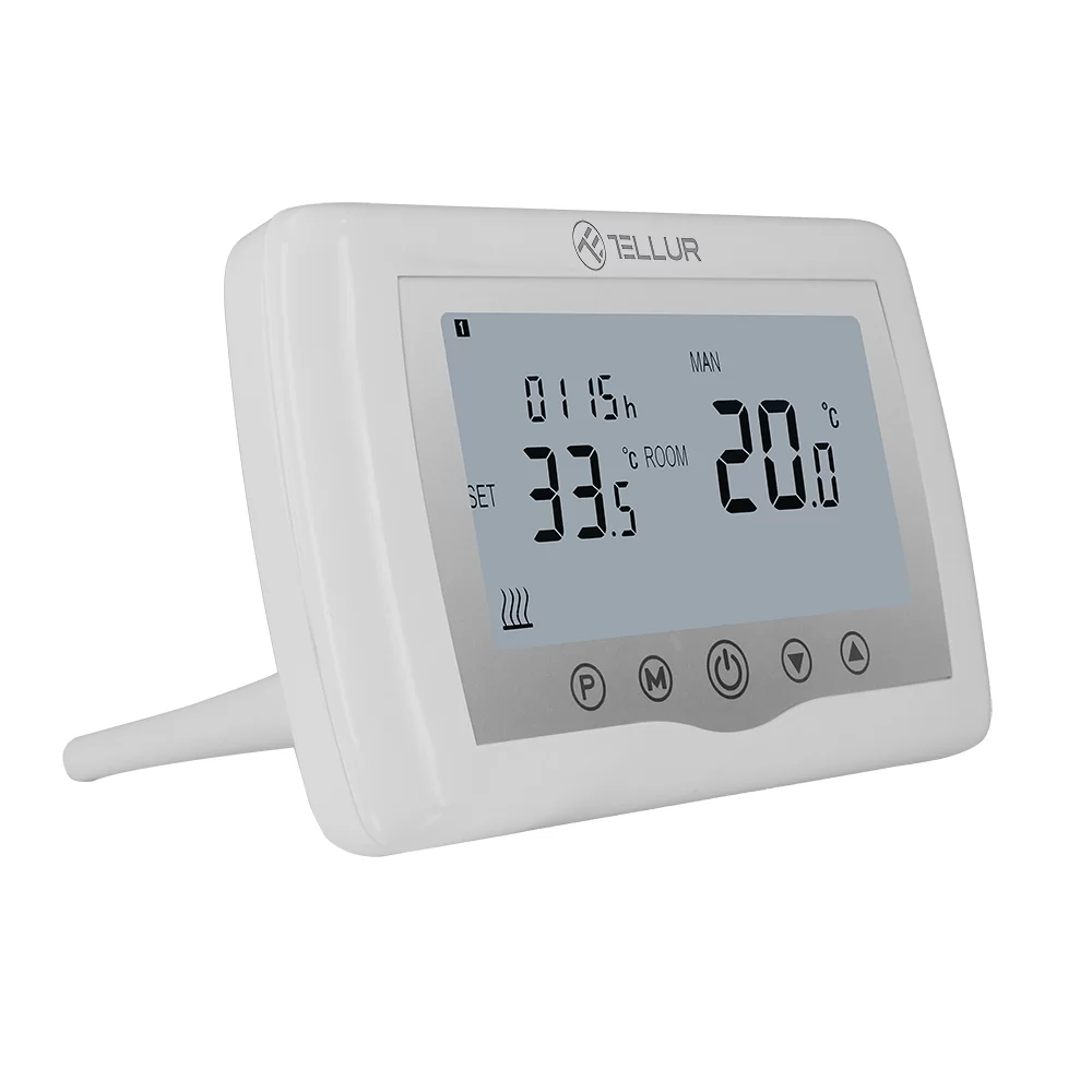 Termostat inteligent pentru centrala pe gaz Tellur, Wi-Fi, LCD 3.7 inch, Control aplicatie