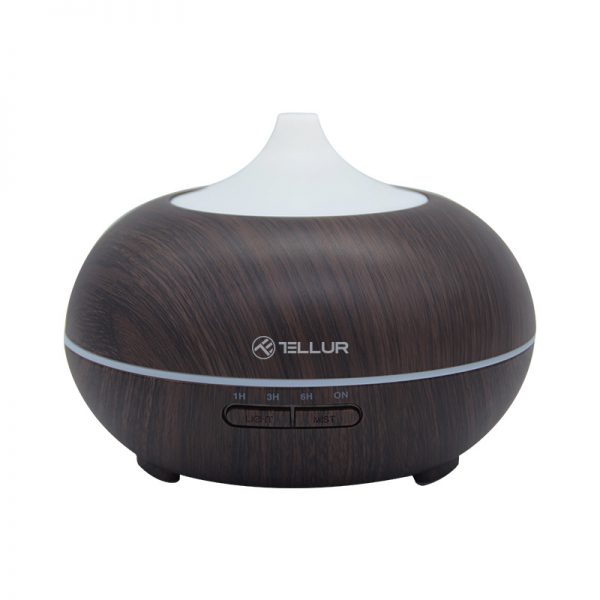 Difuzor aromaterapie smart Tellur, Wi-Fi, LED, Capacitate 300 mL, Maro inchis (Wi-Fi)