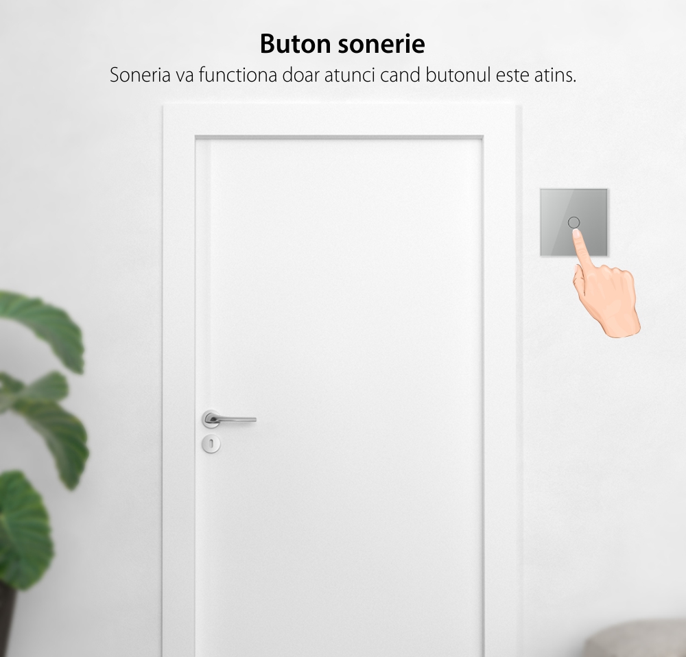 Buton Sonerie cu Touch LIVOLO din Sticla – Serie Noua