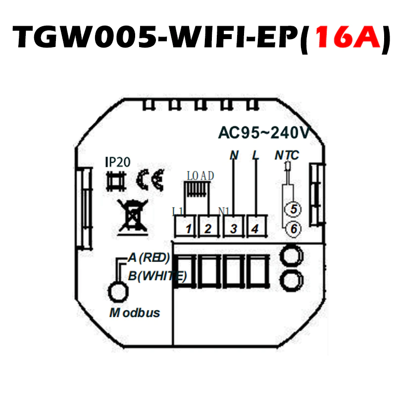 Termostat pentru incalzire electrica in pardoseala BeOk TGW005-WIFI-EP