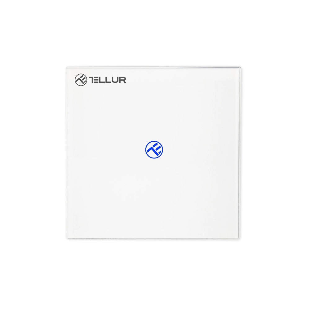 Intrerupator Simplu Wi-Fi cu Touch din Sticla Tellur, SS1N, 1 Port case-smart.ro