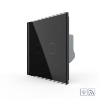 Intrerupator Dublu Wireless si Variator LIVOLO cu Touch Din Sticla – Serie Noua culoare neagra