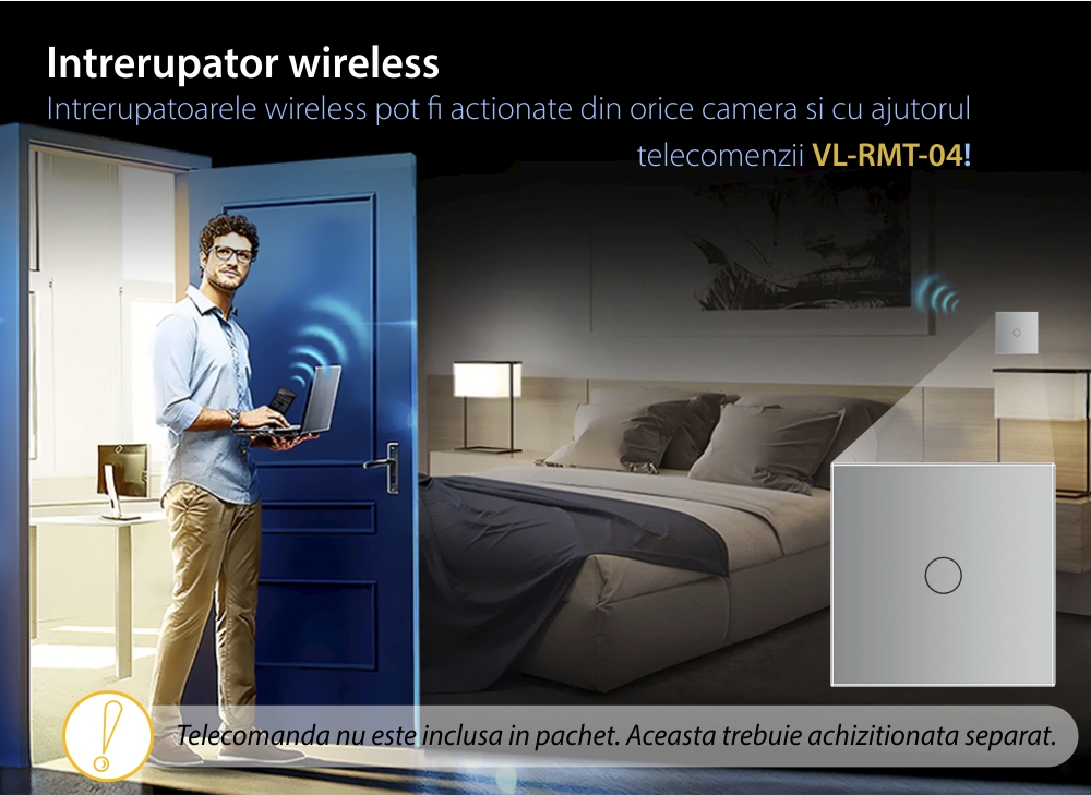 Modul Intrerupator Simplu Wireless cu Variator cu Touch LIVOLO – Serie Noua